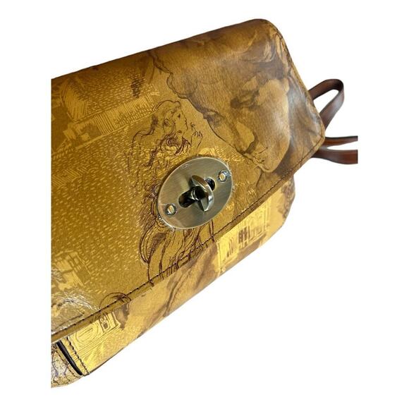 Patricia Nash Gradina Flap Leather Crossbody‎ - Italian Sketchbook - Turn Lock - Picture 3 of 11